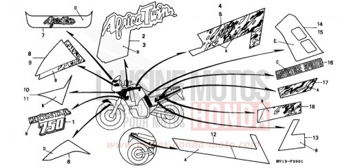 STREIFEN/MARKE (XRV750N) XRV750N de 1992